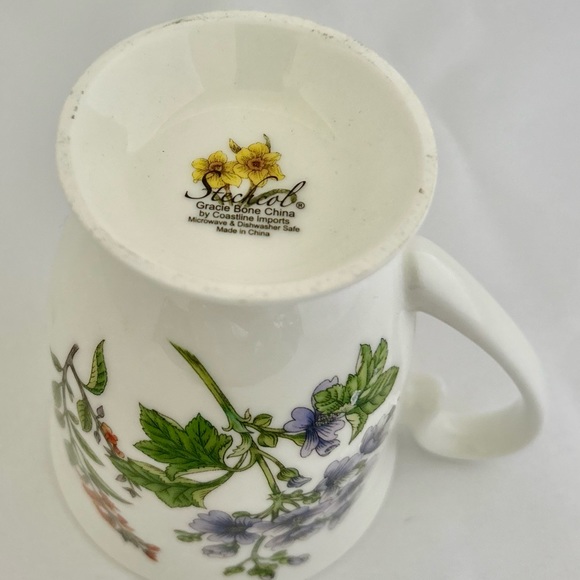 STECHCOL Coastline Imports Coffee Mug Cup Purple Orange Flower Gracie Bone China - Picture 5 of 6